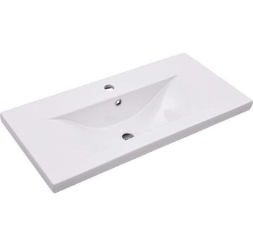 vidaXL vidaXL - Lavabo à encastrer - 81x39.5x18.5 - cm - céramique - blanc