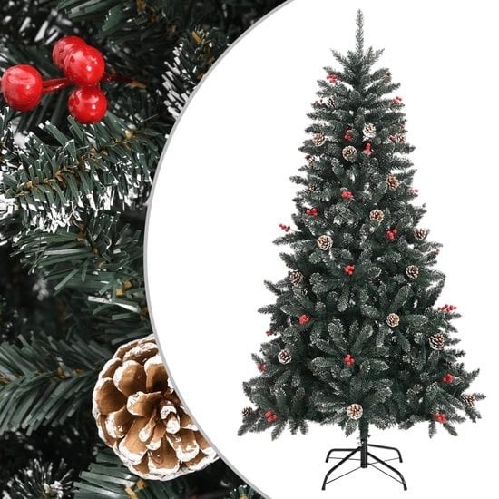 vidaXL - Arbre de Noël artificiel - avec - support - 180 - cm - PVC - vert