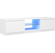 vidaXL vidaXL - TV - meuble - avec - éclairage - LED - 140x40x35,5 - cm - blanc