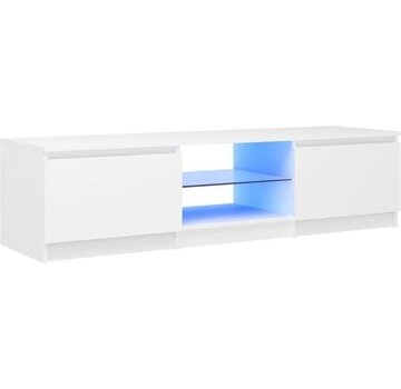 vidaXL vidaXL - TV - meuble - avec - éclairage - LED - 140x40x35,5 - cm - blanc