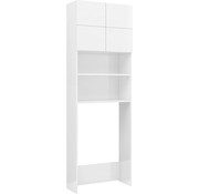 vidaXL vidaXL - Armoire pour lave-linge - 64x25,5x190 - cm - brillant - blanc