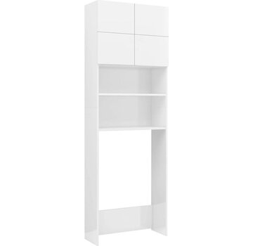 vidaXL vidaXL - Armoire pour lave-linge - 64x25,5x190 - cm - brillant - blanc