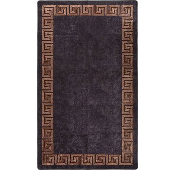 vidaXL vidaXL - Tapis - lavable - antidérapant - 190x300 - cm - noir - et - doré