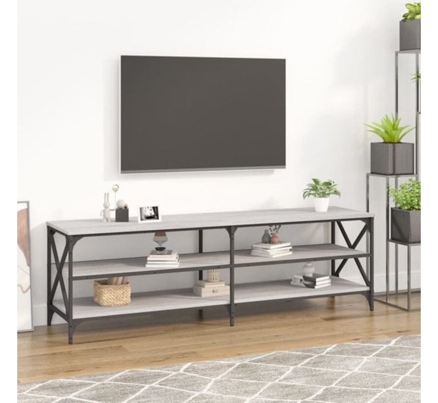 vidaXL - TV - meuble - 160x40x50 - cm - fabriqué - bois - gris - sonoma - couleur chêne