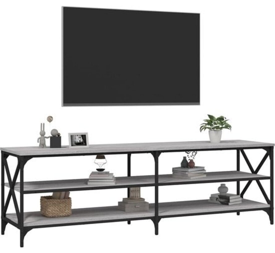 vidaXL - TV - meuble - 160x40x50 - cm - fabriqué - bois - gris - sonoma - couleur chêne