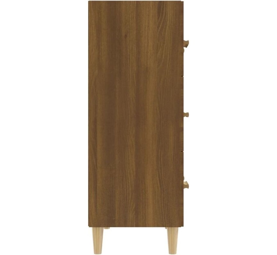 vidaXL - Buffet - 70x34x90 - cm - fabrication artisanale - bois - couleur chêne brun