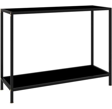 vidaXL vidaXL - Table murale - 100x35x75 - cm - verre trempé - noir