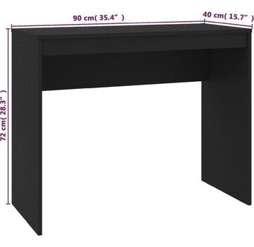 vidaXL vidaXL - Bureau - 90x40x72 - cm - artisanal - bois - noir