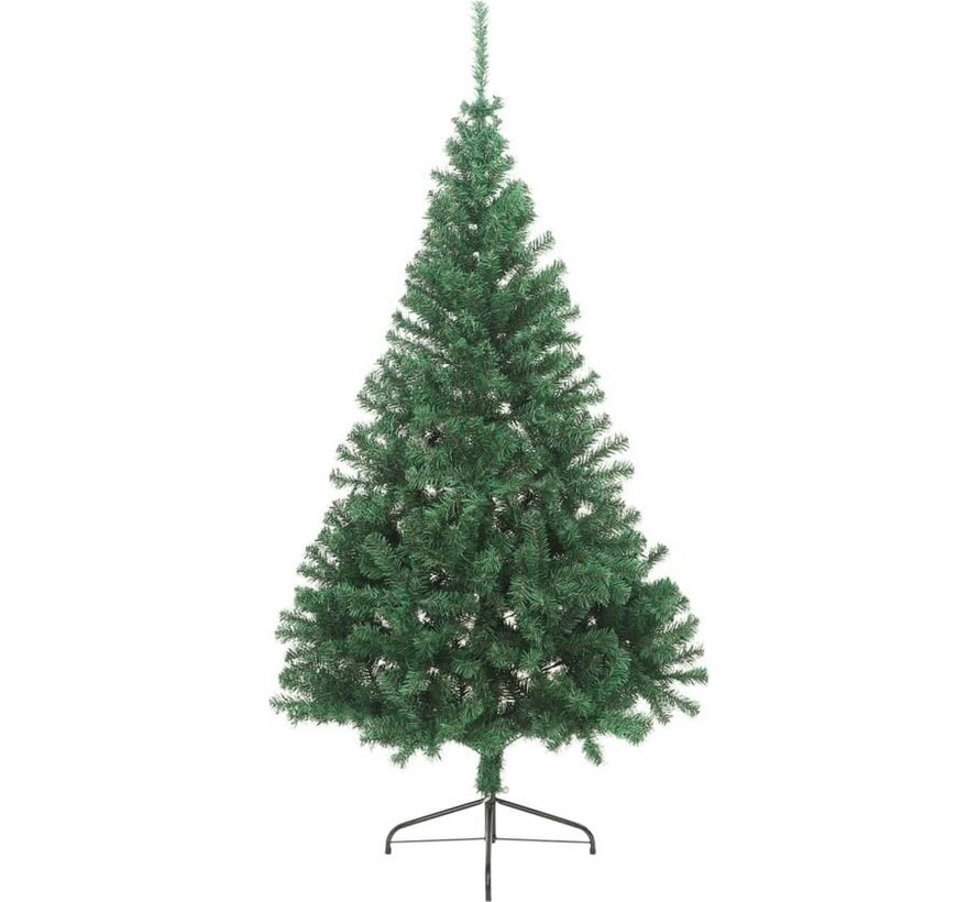 vidaXL - Arbre de Noël artificiel - avec - support - demi - 240 - cm - PVC - vert