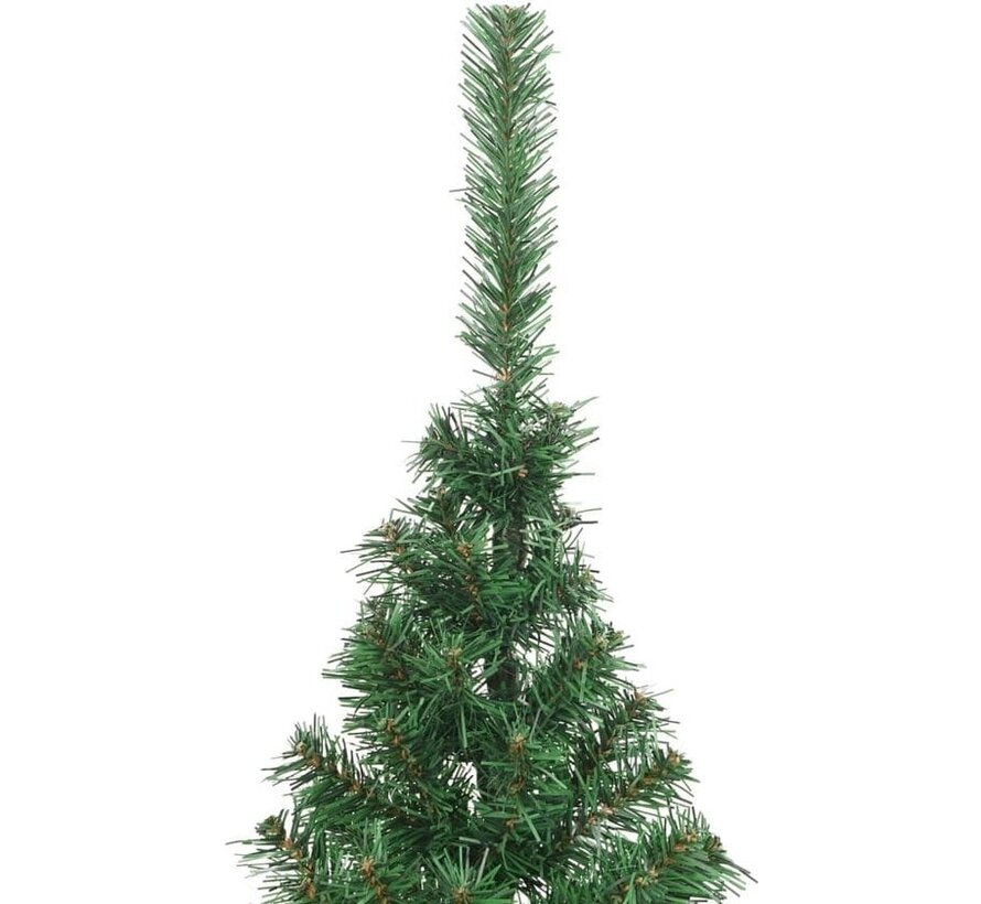 vidaXL - Arbre de Noël artificiel - avec - support - demi - 240 - cm - PVC - vert