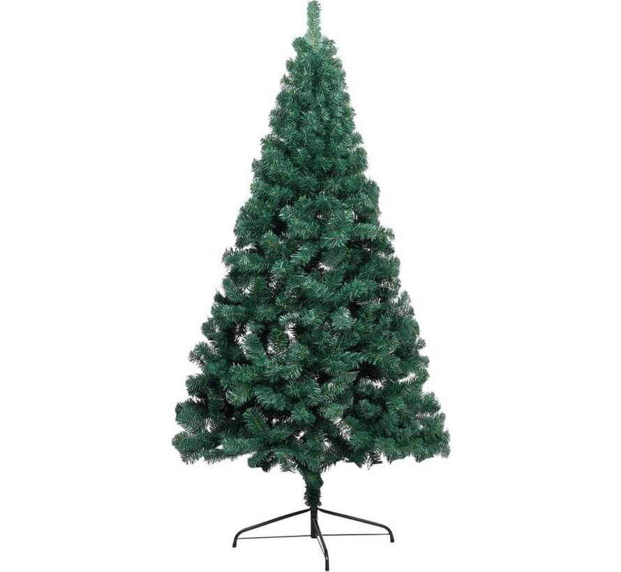 vidaXL - Arbre de Noël artificiel - avec - support - demi - 240 - cm - PVC - vert