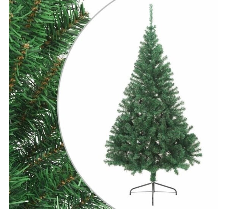 vidaXL - Arbre de Noël artificiel - avec - support - demi - 180 - cm - PVC - vert