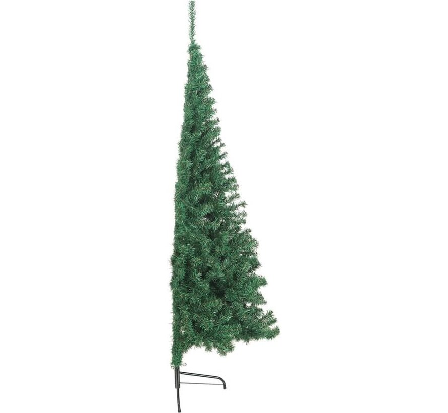 vidaXL - Arbre de Noël artificiel - avec - support - demi - 180 - cm - PVC - vert