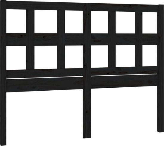 vidaXL - Tête de lit - 125.5x4x100 - cm - solide - pin - noir