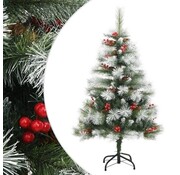 vidaXL vidaXL - Arbre de Noël artificiel - avec - charnières - pommes de pin - et - baies - 120 - cm