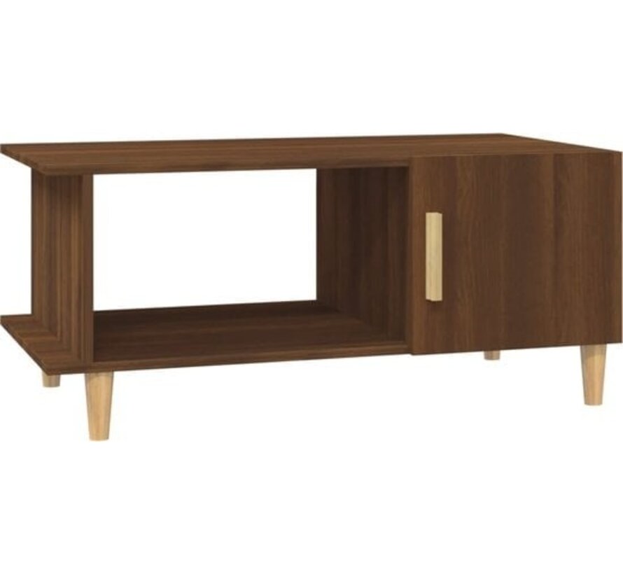 vidaXL - Table basse - 90x50x40 - cm - artisanale - bois - brun - couleur chêne
