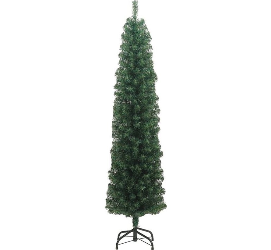 vidaXL - Arbre de Noël artificiel - avec - support - étroit - 180 - cm - PVC - vert