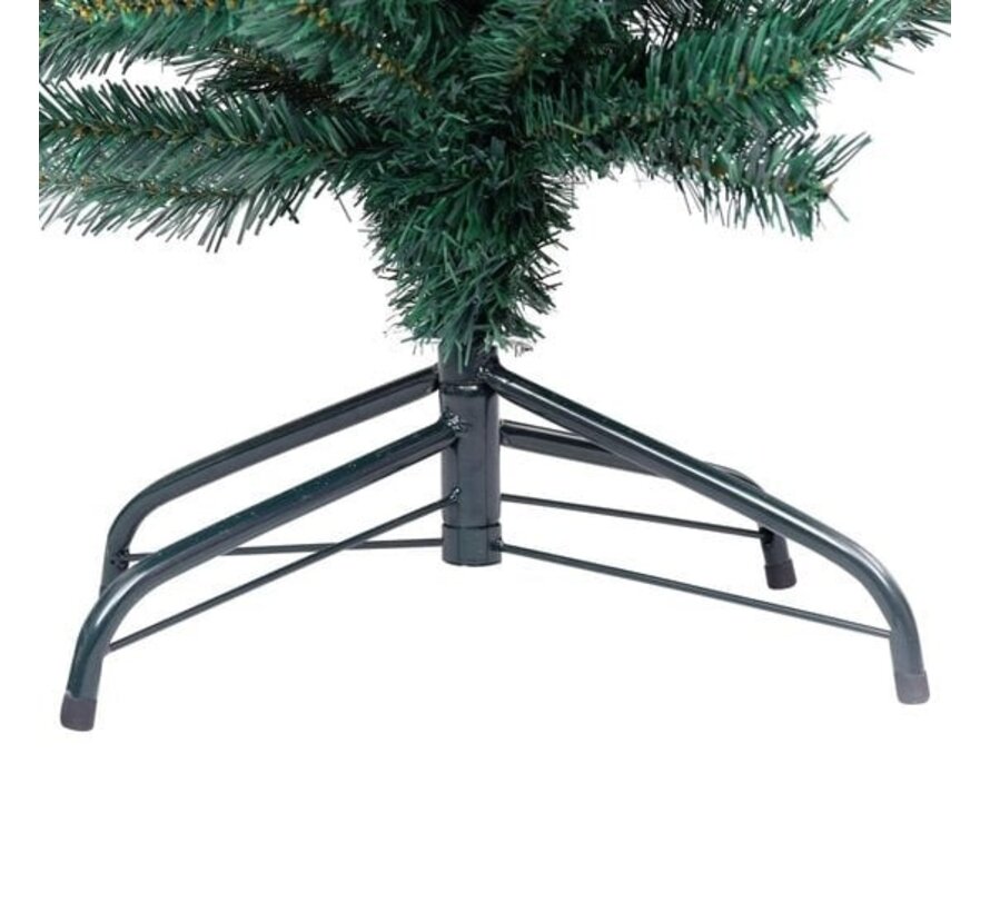 vidaXL - Arbre de Noël artificiel - avec - support - étroit - 180 - cm - PVC - vert