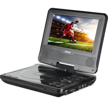 Denver Denver MT-784NB - Lecteur DVD portable - 7 pouces - mono-écran - USB dans le puits - Avec batterie - jusqu'à 2 heures de lecture - Noir