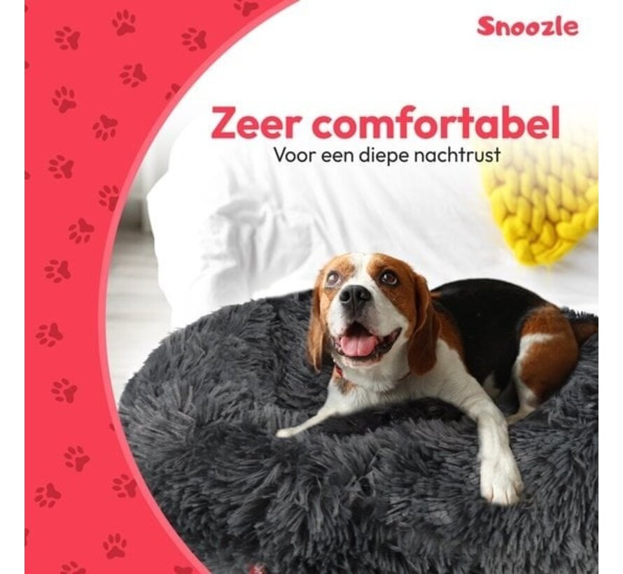 Panier pour chien Snoozle - Super doux et luxueux - Lavable - Pelucheux - Coussin pour chien - 100cm - XXL - Gris