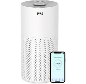 Gologi Purificateur d'air Gologi / Purificateur d'air avec filtre HEPA 13 remplaçable + filtre à charbon - Contre les acariens, le rhume des foins, les allergies, la poussière, - 210m3/h - Avec application