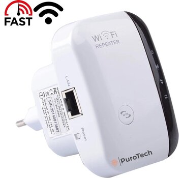PuroTech PuroTech Wifi Repeater - Prise d'amplification Wifi 300Mbps - 2.4 GHz - Câble Internet inclus - Booster - Extender
