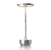 Goliving Goliving Lampe de table rechargeable - Sans fil et dimmable - Lampe tactile moderne - Lampe de nuit pour chambre à coucher - Anti-éclaboussures - 27 cm - Silver