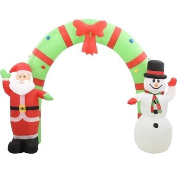 vidaXL vidaXL - arche de Noël - Père Noël - et - bonhomme de neige - gonflable - LED - 223 - cm