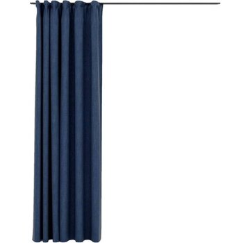 vidaXL vidaXL - Rideau - lin - aspect - occultant - avec - crochets - 290x245 - cm - bleu