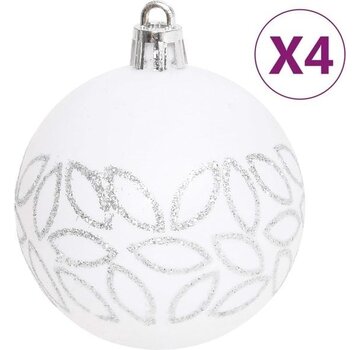 vidaXL vidaXL - 70 - pièces - Set de boules de Noël - argent - et - blanc