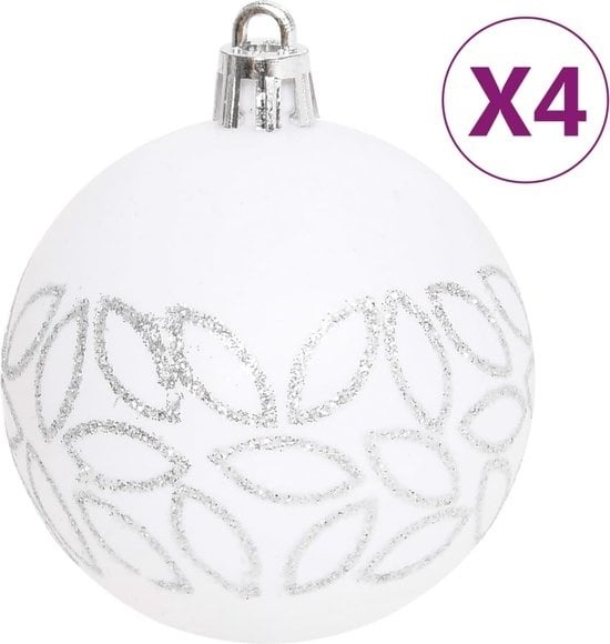 vidaXL - 70 - pièces - Set de boules de Noël - argent - et - blanc
