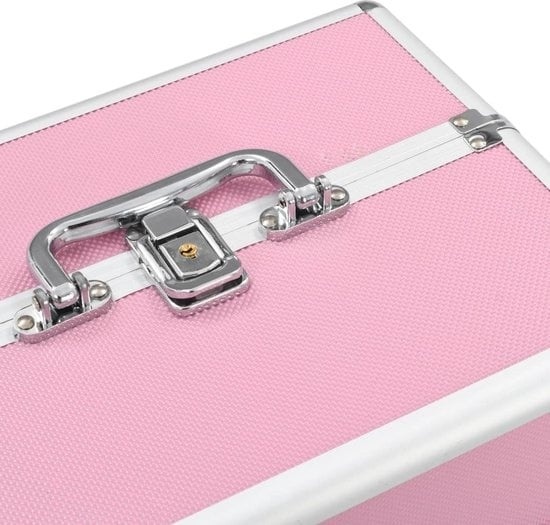 vidaXL - Maquillage - valise - 22x30x21 - cm - aluminium - rose