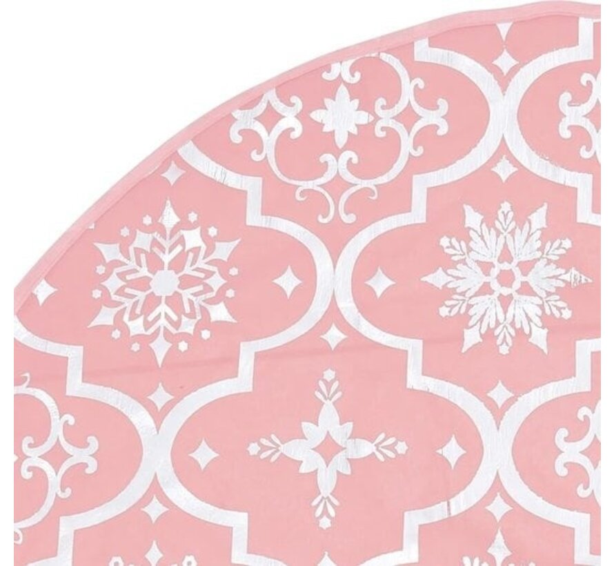 vidaXL - Jupe de sapin de Noël - luxe - avec - chaussette - 90 - cm - tissu - rose