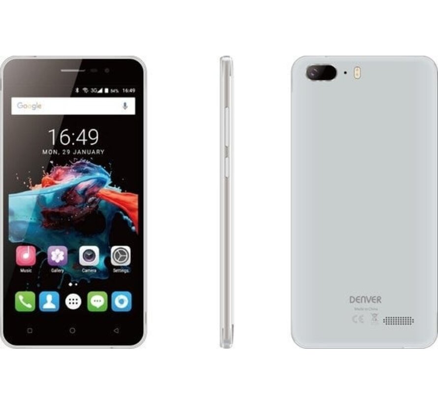 Denver SDQ-52001GSilver, smartphone 3G Quad core de 5,2 pouces avec Android 6.0