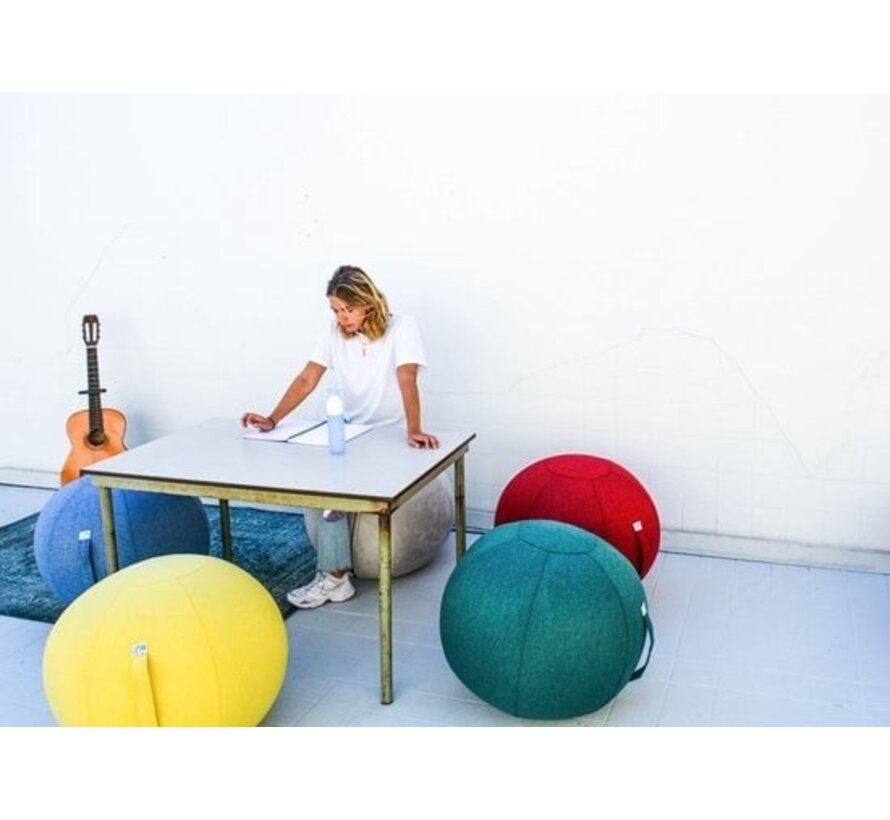 Backerz® Sitting Ball Linen 65 CM - Ballon d'assise avec housse - Tabouret d'équilibre - Ballon de yoga de luxe - Ballon ergonomique pour chaise de bureau - Noir