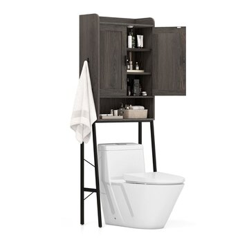 Coast Cabinet de toilette Coast - Double porte - 6 compartiments - 63 x 29 x 170 cm - Gris