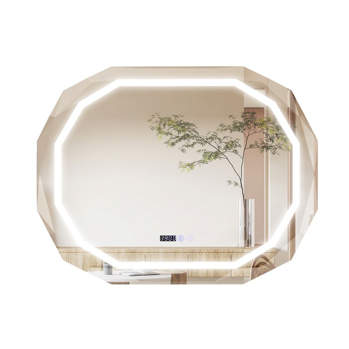 Miroir anti-buée Coast - 3 modes d'éclairage avec fonction mémoire - HD LED - 91,5 x 71 x 5 cm