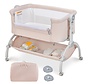 Berceau Coast Baby avec double verrouillage - réglable en hauteur - avec panier de rangement - beige - 95 x 65 x 73,5-85,5 cm