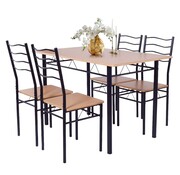 Coast Coast 5 Piece Dining Table Set - Table avec 4 Chaises - 120 x 70 x 75 - MDF/Acier - Couleur Hêtre