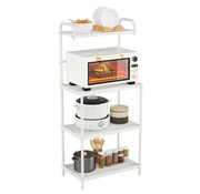 Coast Etagère de Cuisine 4 Etagères Réglable Support Micro-ondes Etagère Ménagère Etagère Debout Blanc 60 x cm x 136 cm