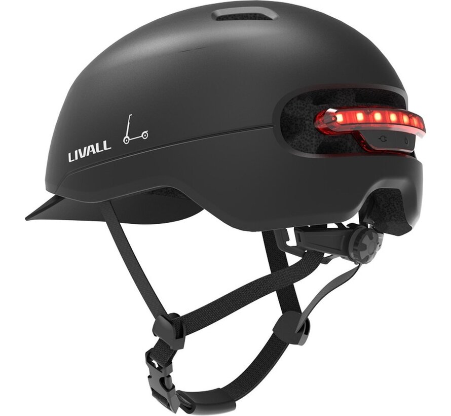 Livall C21 Smart Bicycle Helmet Large 57-61 cm - Convient pour Speed Pedelec & Moped - Fonction SOS - Feu de freinage