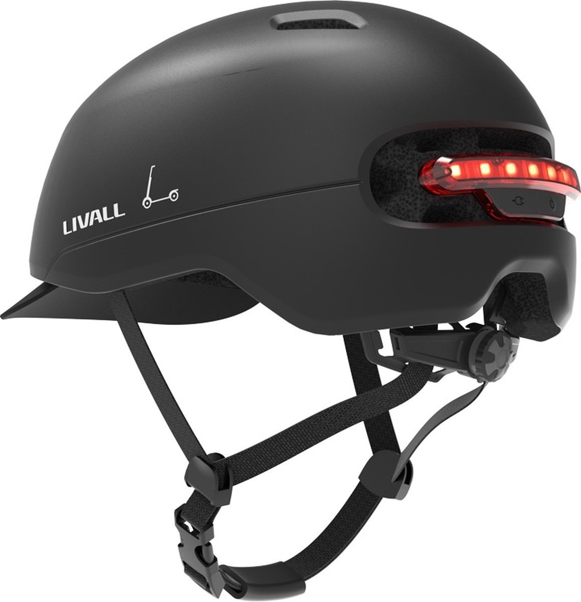 Livall C21 Smart Bicycle Helmet Large 57-61 cm - Convient pour Speed Pedelec & Moped - Fonction SOS - Feu de freinage