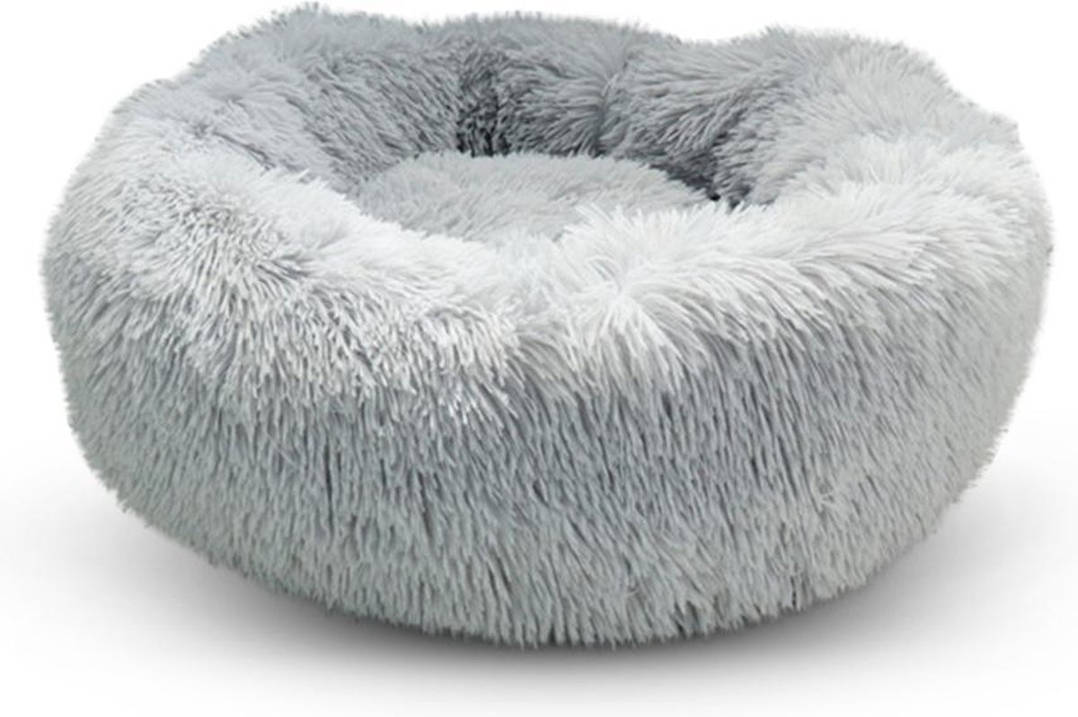 Panier pour chat Snoozle - Panier pour chat doux et luxueux - Panier pour chat rond - Lavable - 60cm - Gris clair