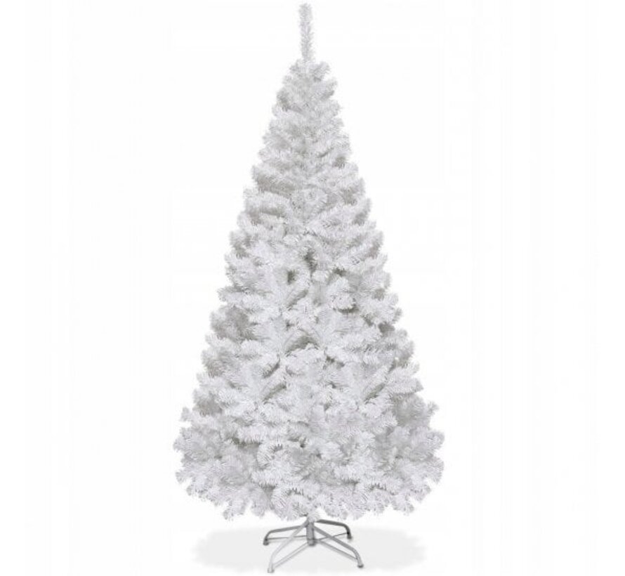 Coast sapin de Noël artificiel - avec support - PVC - métal - 5 kg- 210 cm - blanc