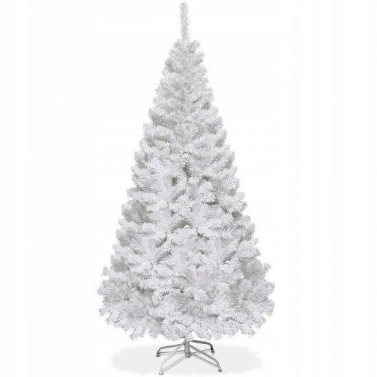 Coast sapin de Noël artificiel - avec support - PVC - métal - 5 kg- 210 cm - blanc