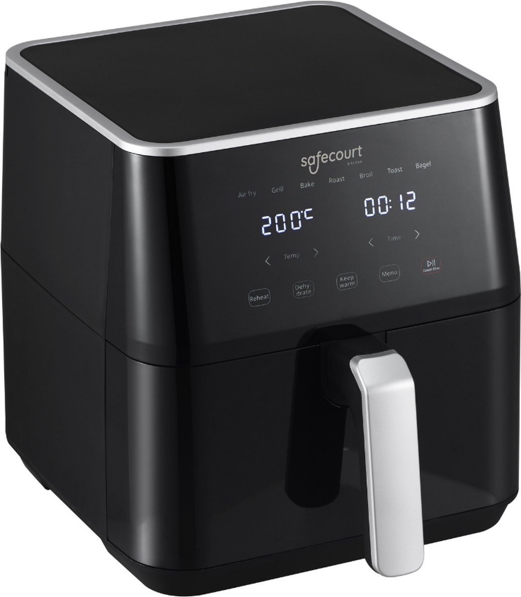 Safecourt Kitchen Airfryer - Friteuse à air chaud - 1700W - Capacité 5L - 40ºC à 200ºC - Noir
