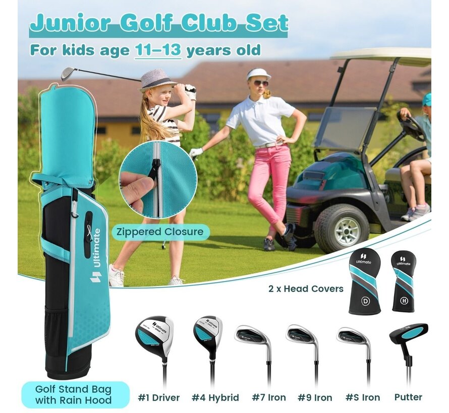 Coast 6-Piece Children's Golf Club Set - avec sac de golf et housse de pluie - Pink
