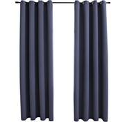 vidaXL vidaXL - Rideaux - obscurcissants - avec - anneaux - 2 - pcs - 140x245 - cm - anthracite