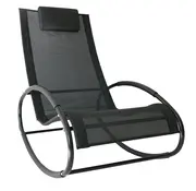 Outsunny Outsunny Rocking Chair - Acier - jusqu'à 120kg - Noir - 105 l x 62 l x 88 h cm