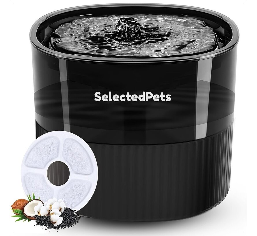 Abreuvoir chat et chien - Noir - 1.8L - Avec filtre